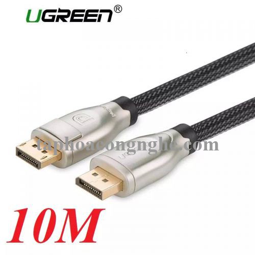 Ugreen 30124 10M Màu Đen Cáp 2 Đầu Displayport V1.2 cao cấp hỗ trợ 4K*2K 60GHz DP107 30030124
